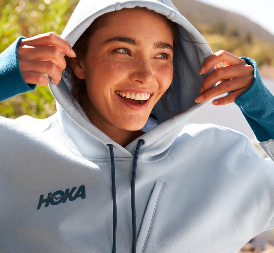 Hoka Australia One One Performance - Womens Hoodie Blue - WZKHX-5419